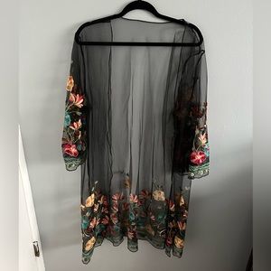 Shein Sheer Cardigan Floral XL
